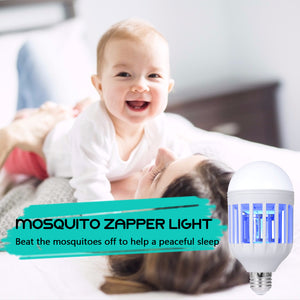 GLOUE Bug Zapper Light Bulb, 2 in 1 Mosquito Killer Lamp UV Led Electronic Insect & Fly Killer