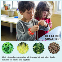 Mosquito Bracelet Mosquito Repellent Wristbands for Children and Adults Without deet Made with Natural Plant Based Ingredients (12 Pack)