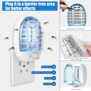 GLOUE Bug Zapper, Mosquito Killer Electronic Insect Killer Fly Trap Indoor, Electric Mosquito Zapper with Blue Lights for Home, Kitchen, Bedroom, Baby Room, Office